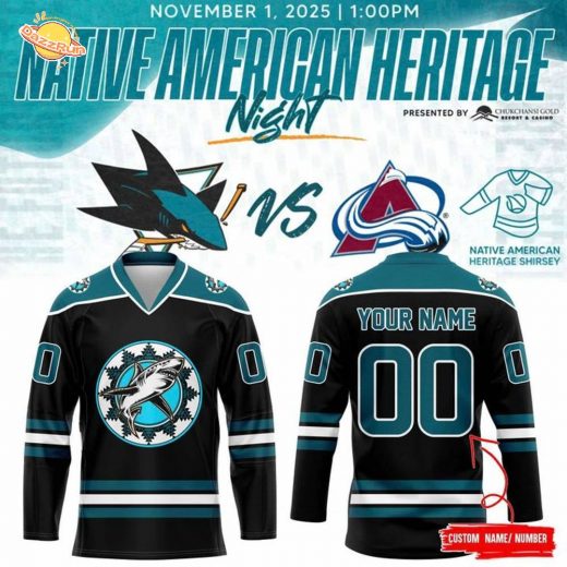 San Jose Sharks 2025 Native American Heritage Night Jersey