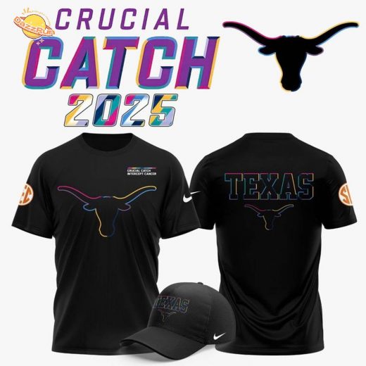 Texas Longhorns Football 2025 Crucial Catch T-shirt