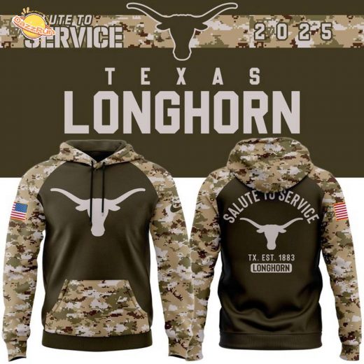 Texas Longhorns Football 2025 Salute To Service Hoodie