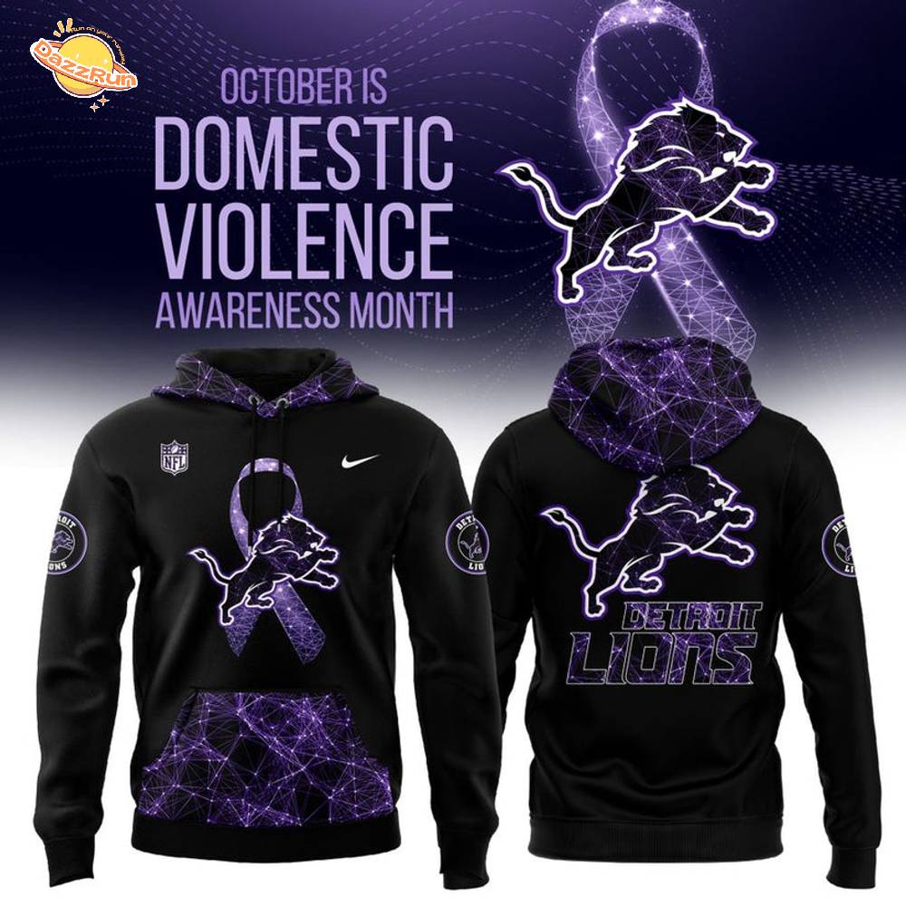 Detroit Lions Domestic Violence Awareness Month Hoodie Detroit Lions Domestic Violence Awareness Month Hoodie