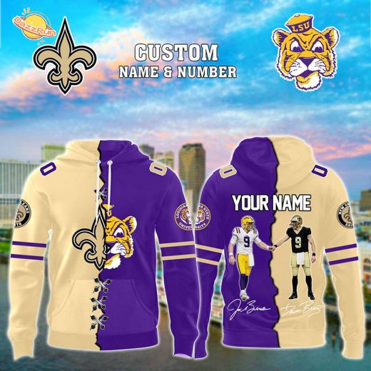 Drew Brees – New Orleans Saints x Joe Burrow – LSU Tigers Limited Edition-3D Unisex Hoodie
