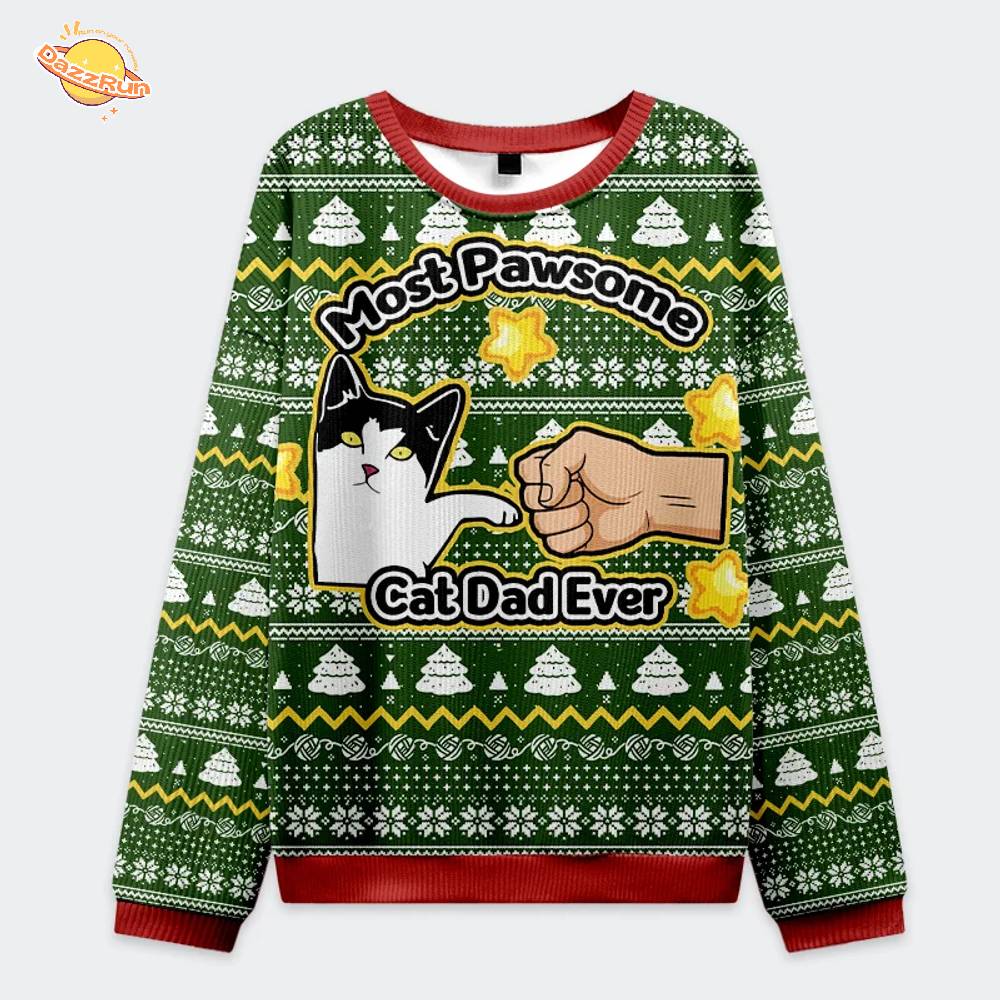 Funny Cat Mom And Dad Christmas Ugly Sweat Funny Cat Mom And Dad Christmas Ugly Sweat