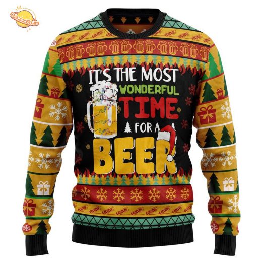 It’s The Most Wonderful Time For A Beer Ugly Christmas Sweater It’s The Most Wonderful Time For A Beer Ugly Christmas Sweater