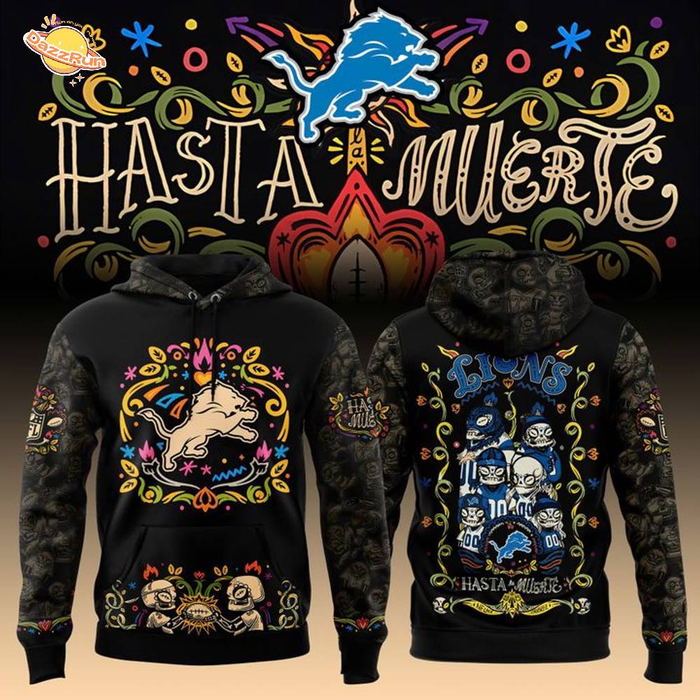 Limited Edition Detroit Lions Black Hasta La Muerte Graphic Hoodie Limited Edition Detroit Lions Black Hasta La Muerte Graphic Hoodie