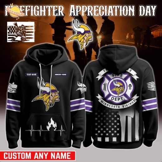 Limited Edition Minnesota Vikings x Firefighter Appreciation Honor Hoodie-3D Unisex Hoodie
