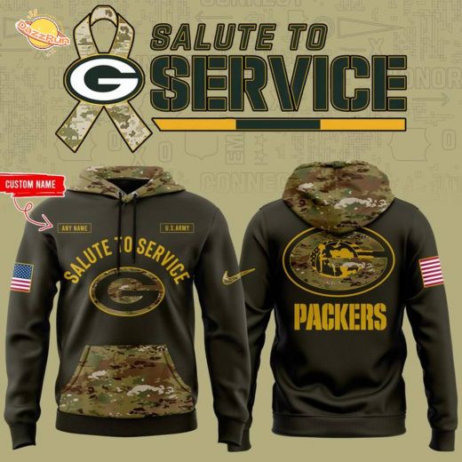 Men’s Nike Camo Green Bay Packers 2025 NFL Salute to Service Limited Pullover Hoodie