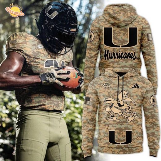 Miami Hurricanes Camo 2025 Military Appreciation Night Hoodie