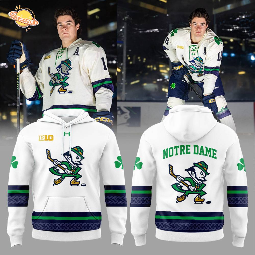 Notre Dame Fighting Irish Leprechaun Hockey 2025 Hoodie Notre Dame Fighting Irish Leprechaun Hockey 2025 Hoodie