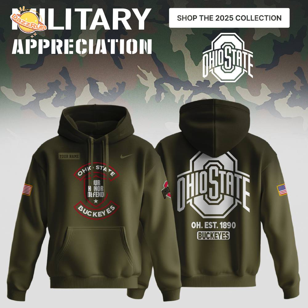 Ohio State Buckeyes 2025 Military Appreciation Custom Hoodie Ohio State Buckeyes 2025 Military Appreciation Custom Hoodie