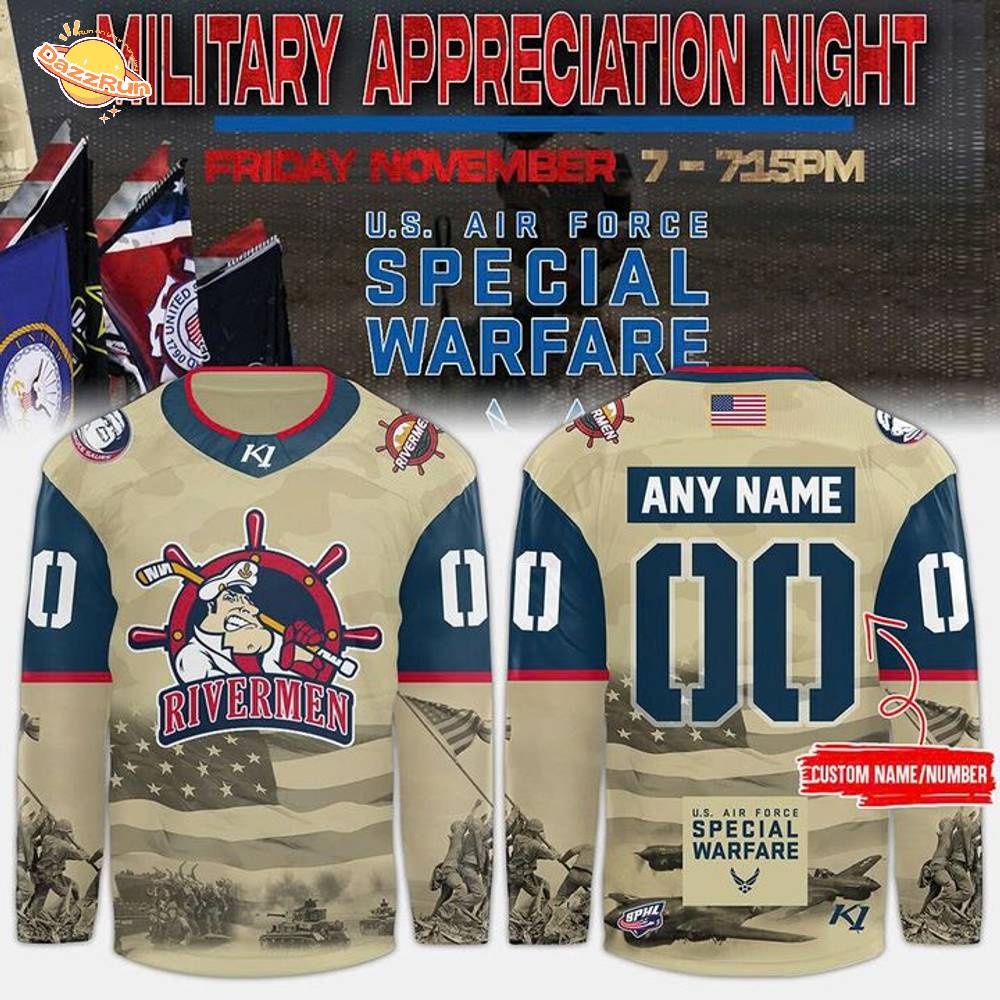 Peoria Rivermen '' Military Night '' Hockey Jersey 2025 Peoria Rivermen '' Military Night '' Hockey Jersey 2025