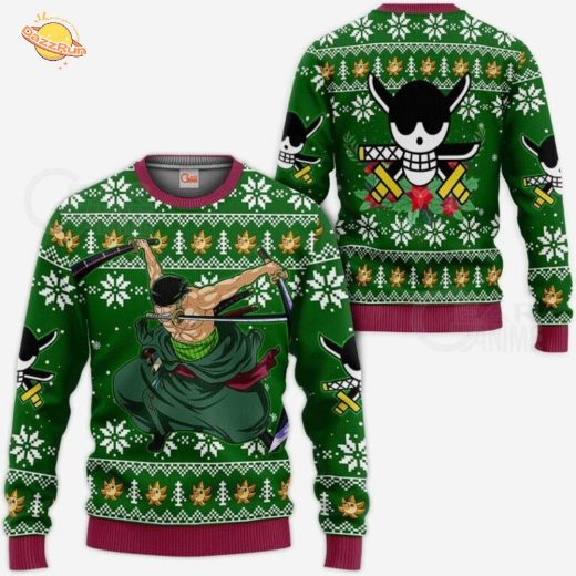 Roronoa Zoro Swords One Piece Anime Christmas Sweater