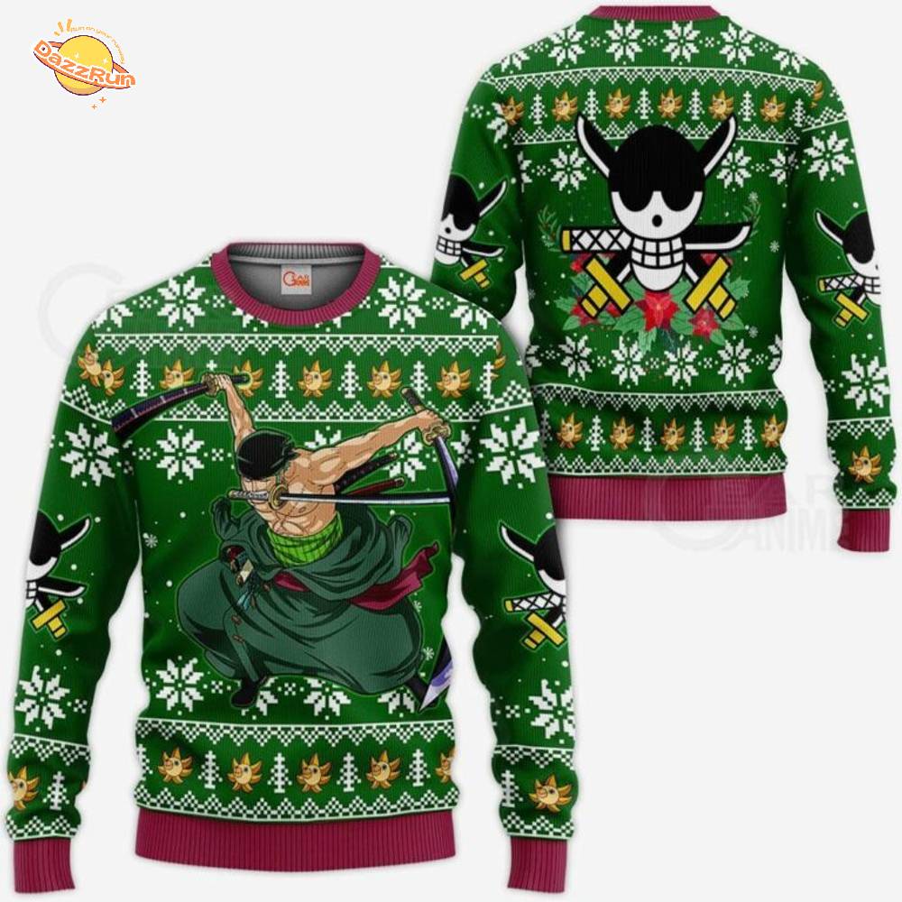 Roronoa Zoro Swords One Piece Anime Christmas Sweater Roronoa Zoro Swords One Piece Anime Christmas Sweater