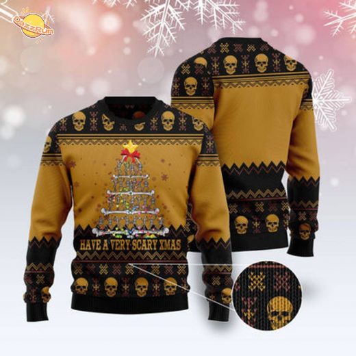 Skull Very Scary Xmas Ugly Christmas Sweater Skull Very Scary Xmas Ugly Christmas Sweater