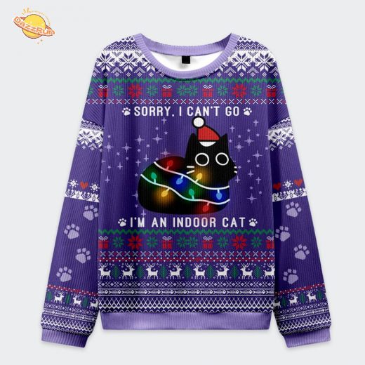 Sorry, I’m an Indoor Cat Christmas Ugly Sweat