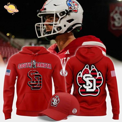 South Dakota Football 2025 Military Appreciation Day Hoodie – Red