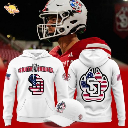 South Dakota Football 2025 Military Appreciation Day Hoodie – White