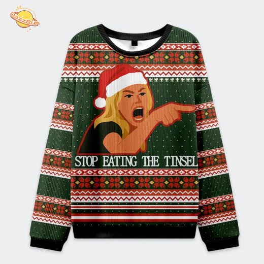 Stop Eating The Tinsel Cat Couple Christmas Ugly Sweat V2