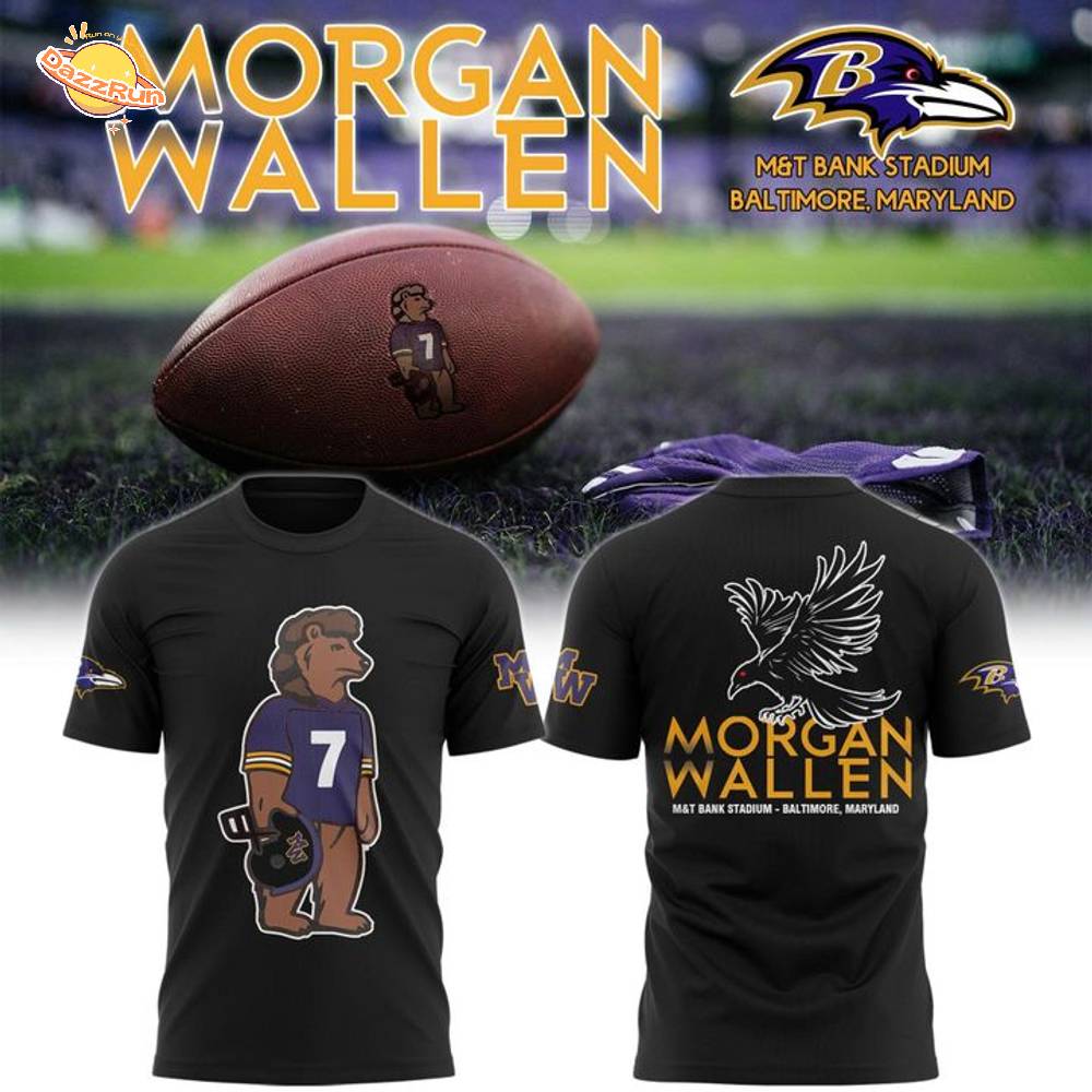 Baltimore Ravens x Morgan Wallen Concert 2026 T-shirt - Black Baltimore Ravens x Morgan Wallen Concert 2026 T-shirt - Black