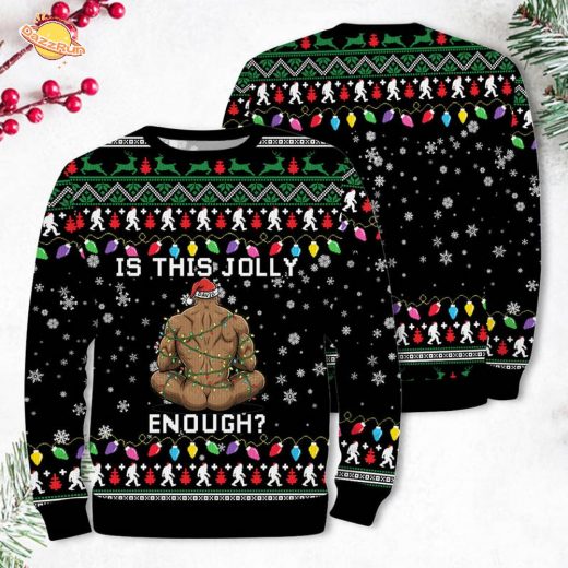 Bigfoot Is This Jolly Enough Ugly Sweater
