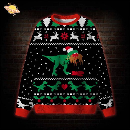 Christmas Dinosaur Ugly Sweatshirts