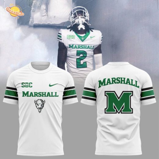 Marshall Football White Uniform. In The Mountains Combo Shirt