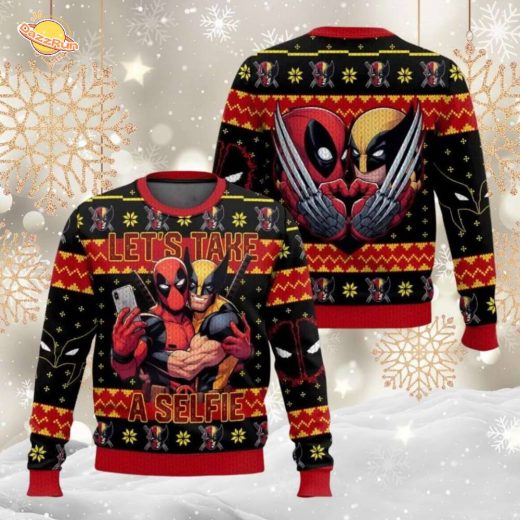Deadpool Wolverine Christmas theme Ugly Sweater