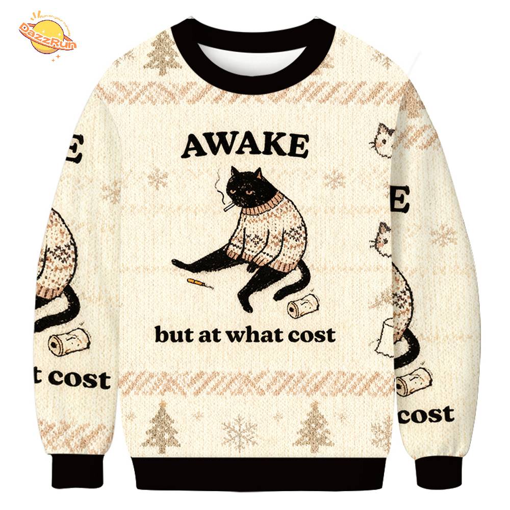 Decadent Smoking Cat Christmas Ugly Sweat Decadent Smoking Cat Christmas Ugly Sweat