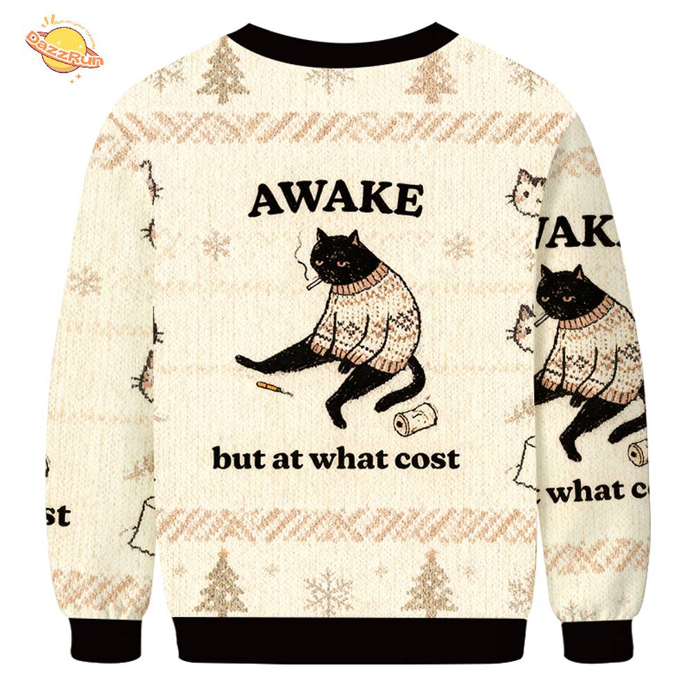 Decadent Smoking Cat Christmas Ugly Sweat Decadent Smoking Cat Christmas Ugly Sweat