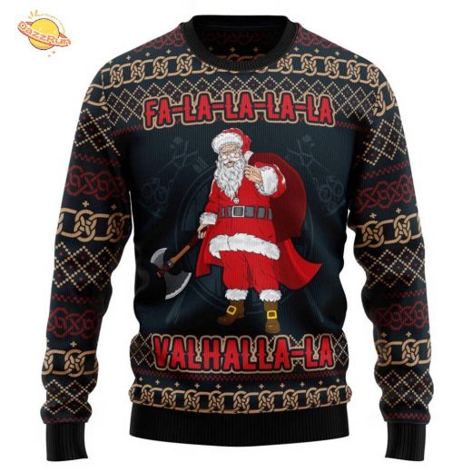 Fa-la-la-la Valhalla-la Viking Ugly Christmas Sweater Fa-la-la-la Valhalla-la Viking Ugly Christmas Sweater