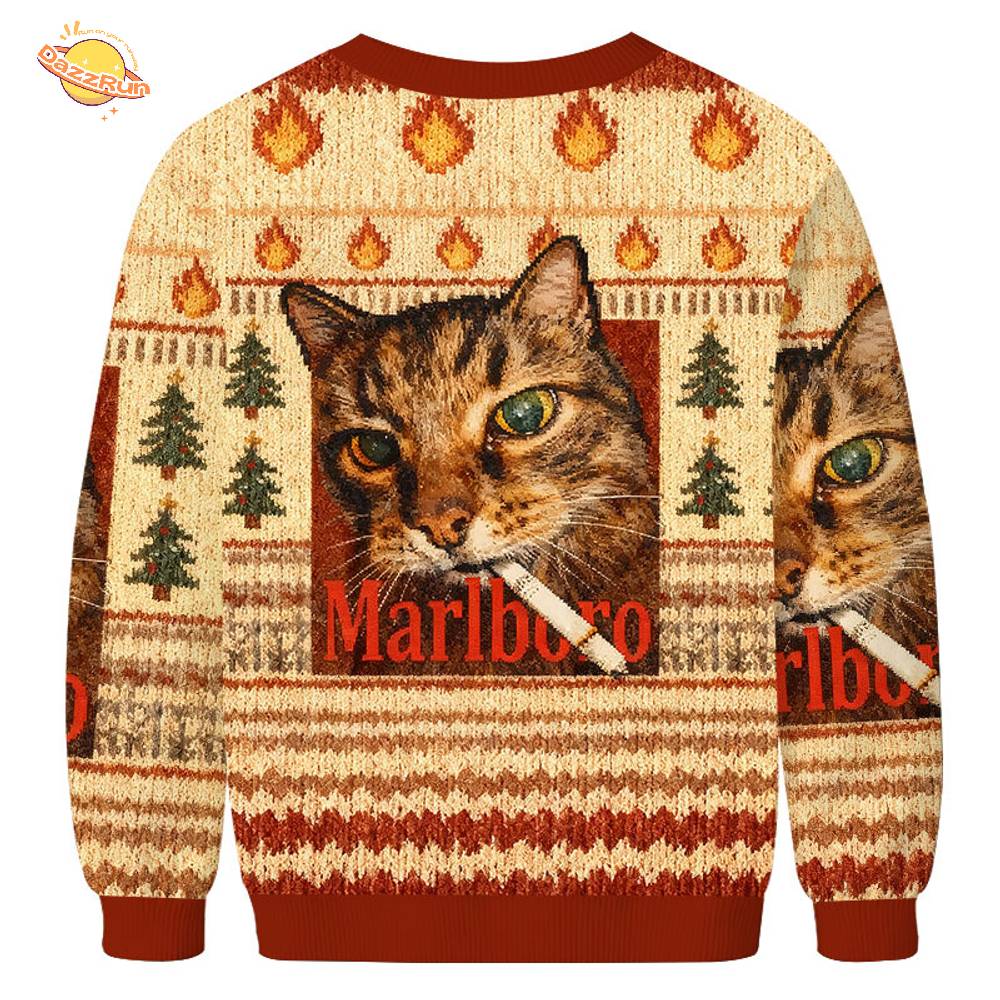 Funny Smoking Cat Meme Christmas Ugly Sweat Funny Smoking Cat Meme Christmas Ugly Sweat