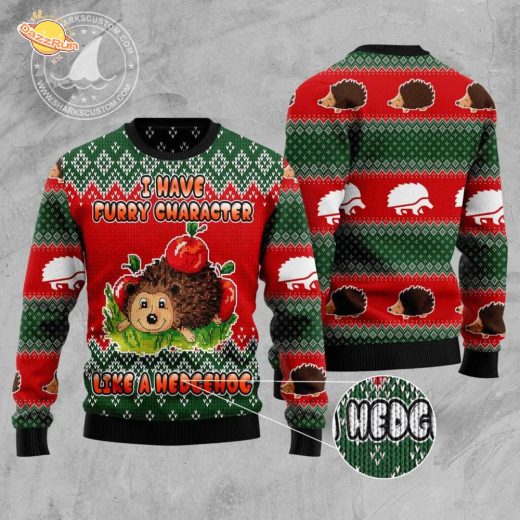 I Have A Furry Character Like A Hedgehog Ugly Christmas Sweater