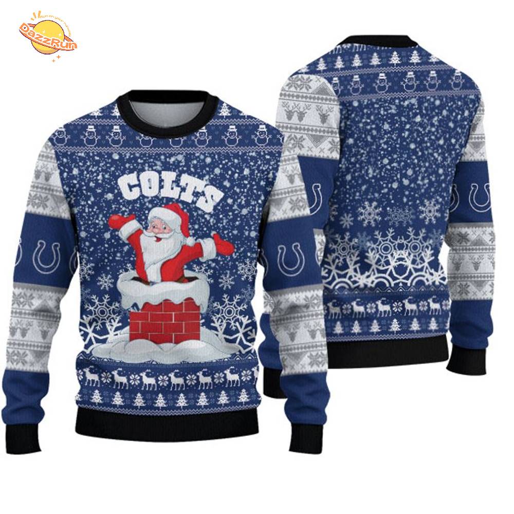 Indianapolis Colts “funny Santa” Ugly Christmas Sweat Indianapolis Colts “funny Santa” Ugly Christmas Sweat