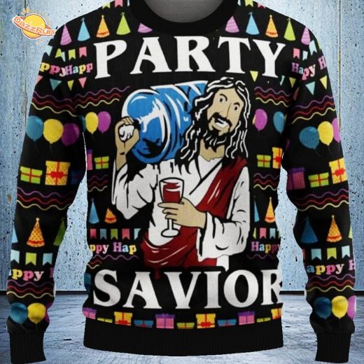 Jesus Party Savior Ugly Christmas Sweater