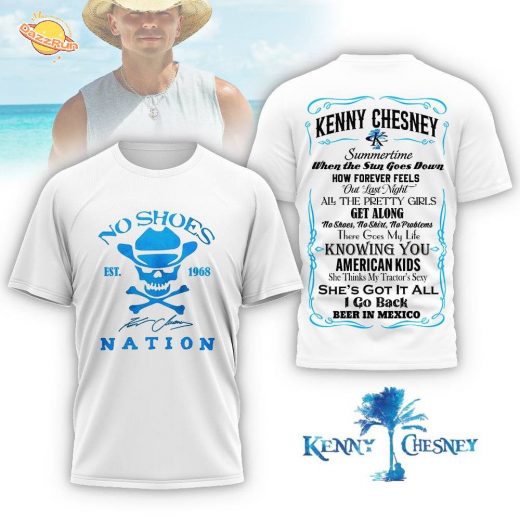 Kenny Chesney No Shoes Nation T-Shirt – Summertime When The Sun Goes Down Country Music Tee