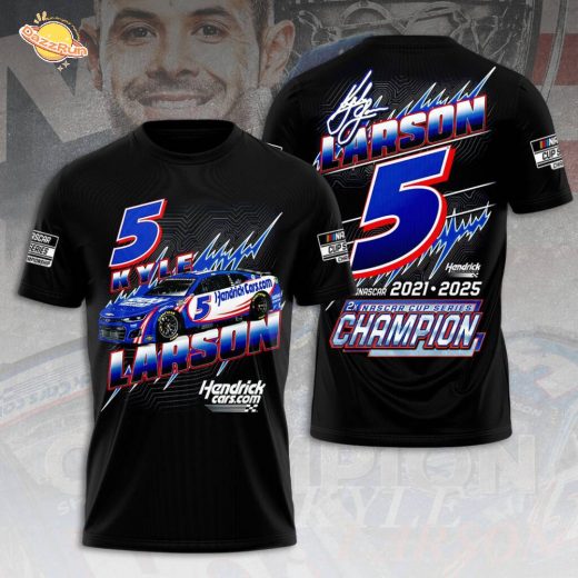 Kyle Larson 2025 NASCAR Cup Series Champion 3D Tee