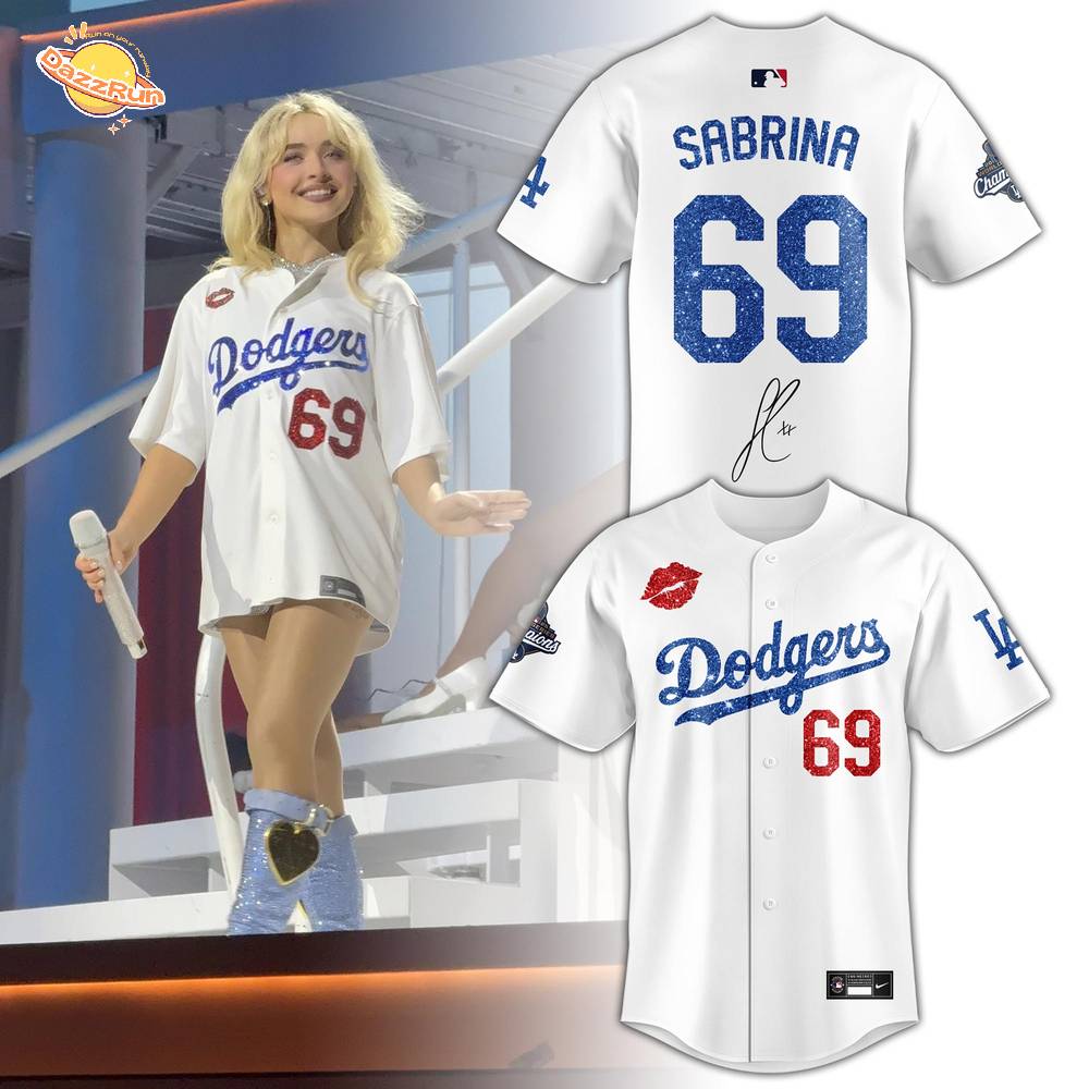LA Dodgers Sabrina Carpenter 69 Jersey Signed Limited Edition LA Dodgers Sabrina Carpenter 69 Jersey Signed Limited Edition