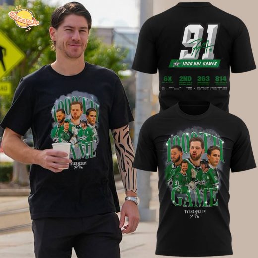Limited Edition Dallas Stars Tyler Seguin 1000th Game Tshirt