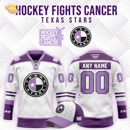 Limited Edition Texas Stars ” Hockey Fight Cancer ” Jersey 2025 Limited Edition Texas Stars ” Hockey Fight Cancer ” Jersey 2025