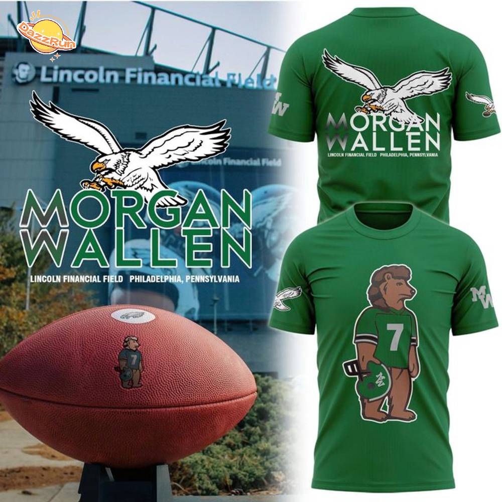 Men's Kelly Green Philadelphia Eagles x Morgan Wallen 2026 Tour Shirt Men's Kelly Green Philadelphia Eagles x Morgan Wallen 2026 Tour Shirt