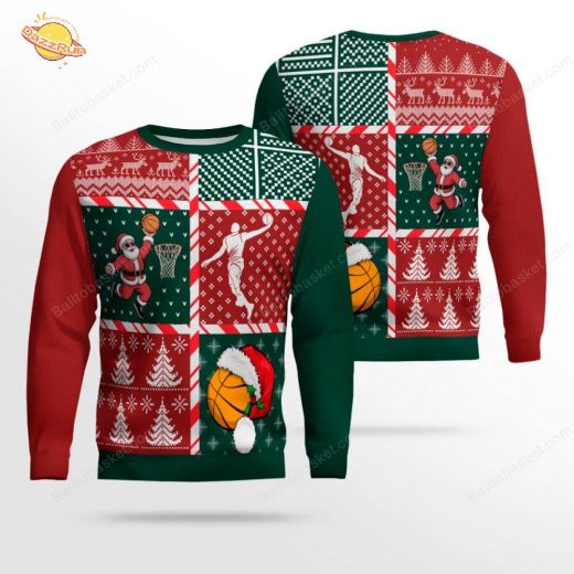 Men’s Ugly Christmas Sweater for Basketball Fans