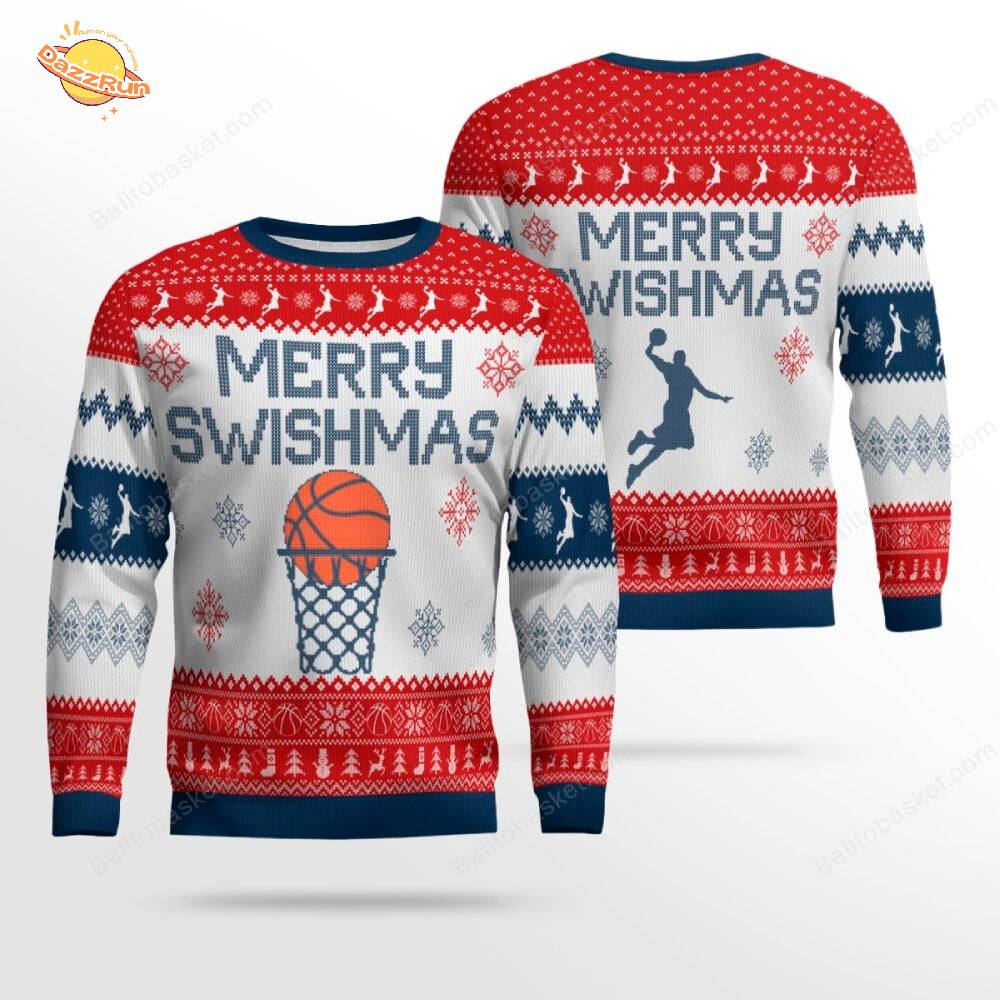 Merry Swishmas Ugly Christmas Sweater – Funny Basketball Holiday Gift Merry Swishmas Ugly Christmas Sweater – Funny Basketball Holiday Gift
