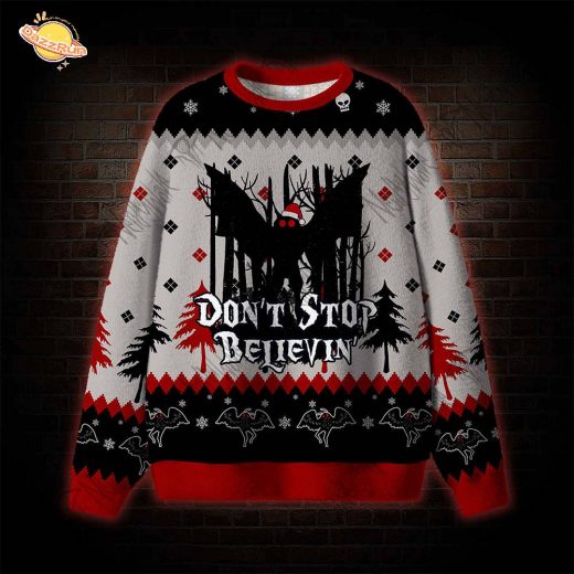 Mothman Don’t Stop Believin’ Ugly Sweatshirts