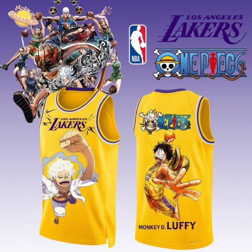 ONE PIECE × NBA Los Angeles Lakers 2025 Jersey 1