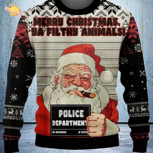 Santa’s Mugshot Christmas Ugly Sweat Santa’s Mugshot Christmas Ugly Sweat