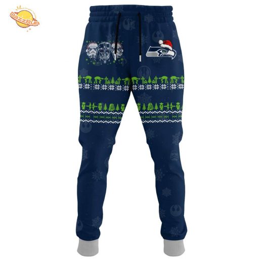 Unisex Seahawks Merry Christmas The Force Edition Hoodie 3