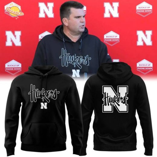 2025 Huskers Wordmark Black Hoodie