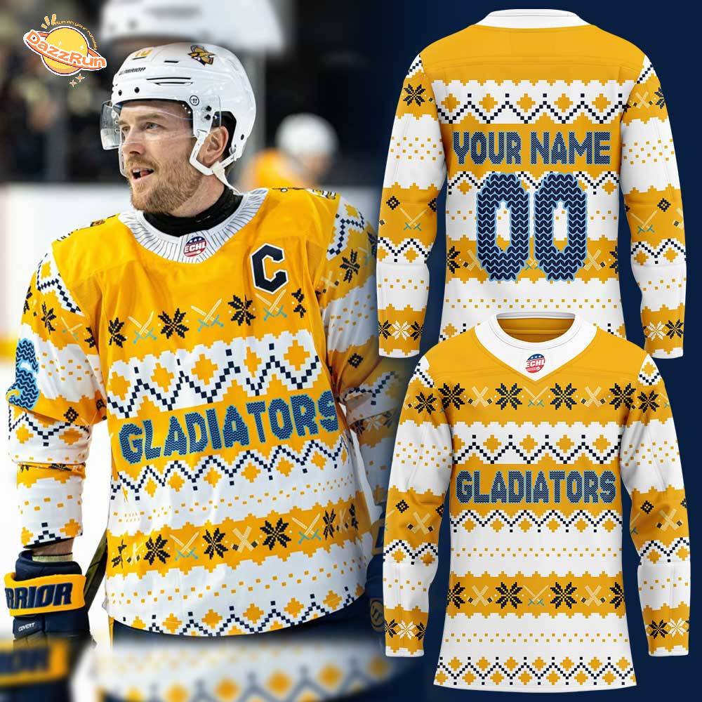 A Gladiators Holiday Details Hockey Jersey Custom Name, Number A Gladiators Holiday Details Hockey Jersey Custom Name, Number