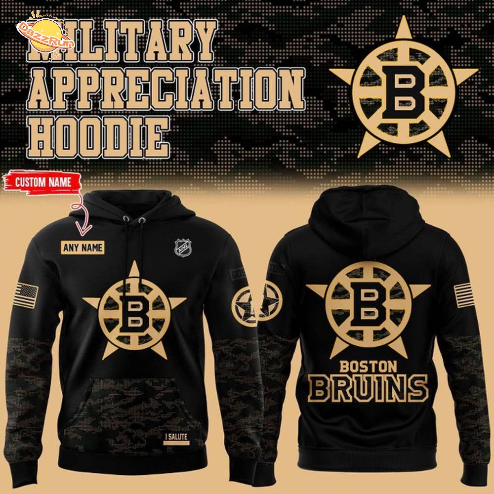 Boston Bruins '' Military Night '' Special Hoodie 2025 Boston Bruins '' Military Night '' Special Hoodie 2025