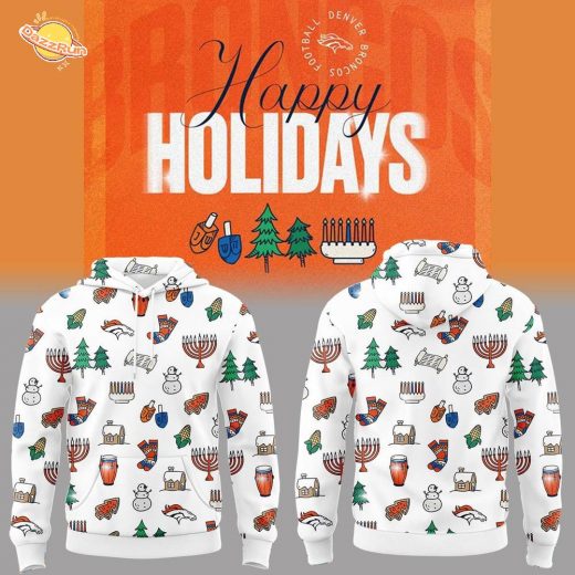 Denver Broncos Happy Holidays 2025 X-Mas Hoodie-3D Unisex Hoodie