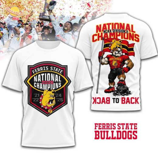 Ferris State Bulldogs | Premium NCAA Division II Champions 3D Shirt